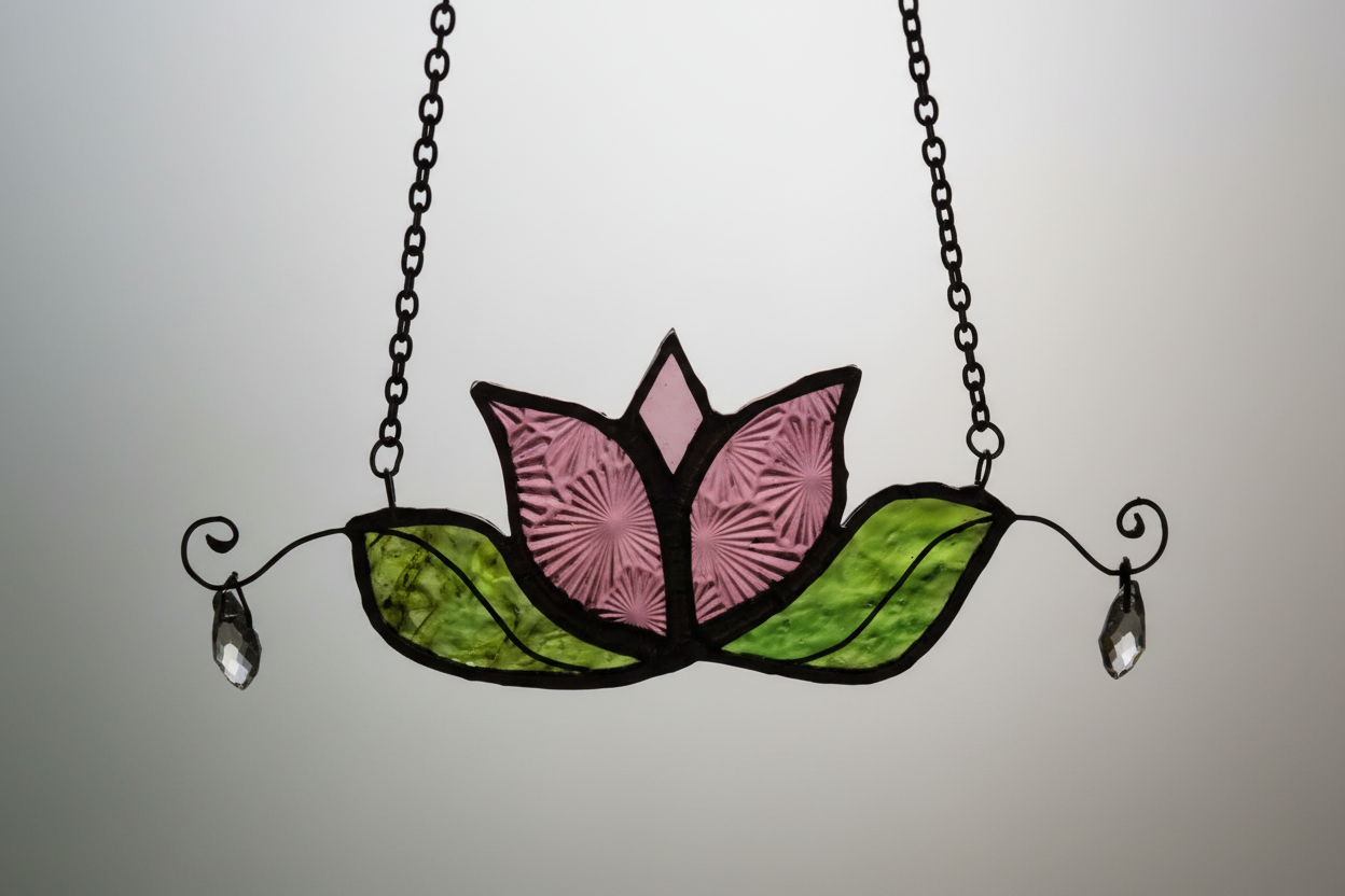 Tulip pattern glass ornament