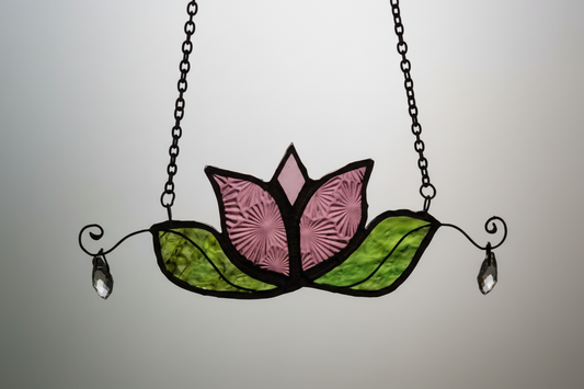 Tulip pattern glass ornament