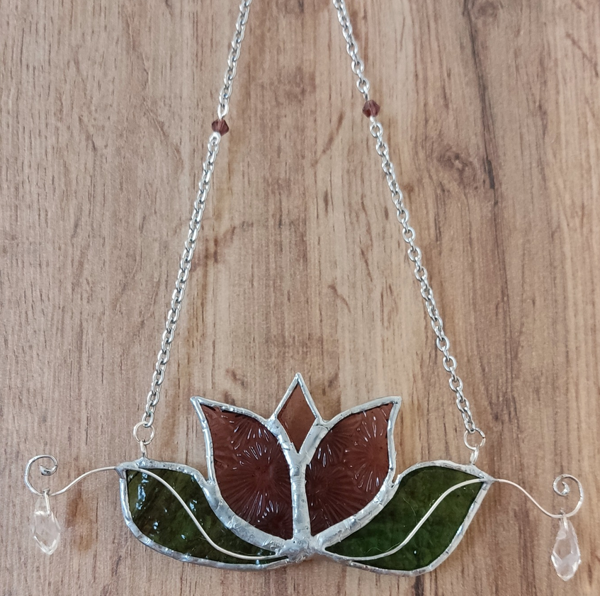 Tulip pattern glass ornament